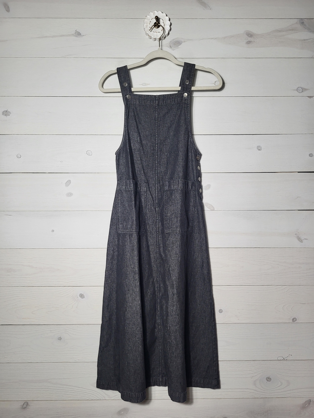 Vintage Susan Bristol Petite Overall Dress Midi Maxi Cotton Denim Teachercore.